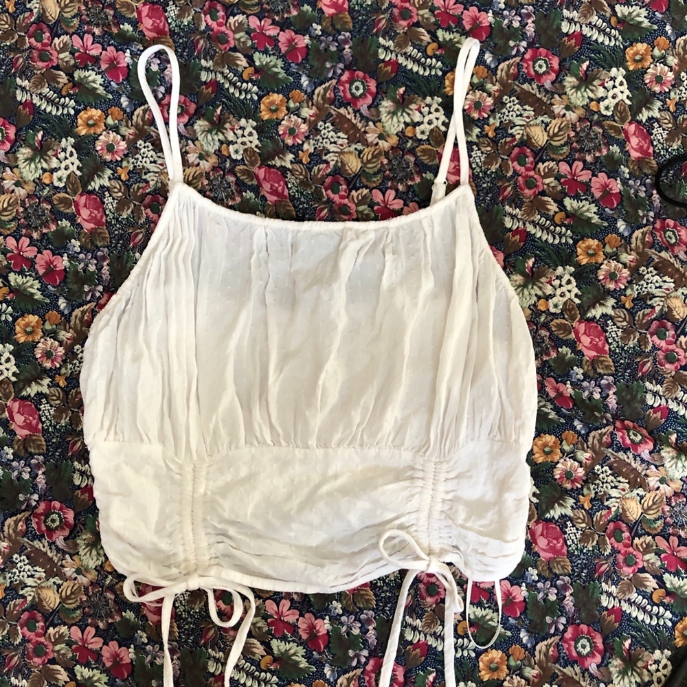 Women's White Ruched Cami Top Size Small